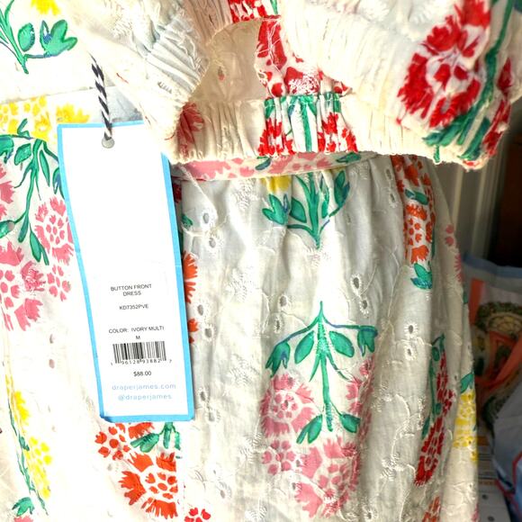 Draper James RSVP Short Sleeve Floral Eyelet Shirt Dress NWT - Picture 6 of 12